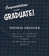 Blue Plaid Grad Invite