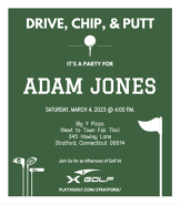 Drive, Chip & Putt | X-Golf Stratford Birthday Invite