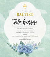 Azul y Oro Invitación de Bautizo