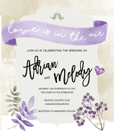 Beautiful "Love is in the Air" Wedding Invitation