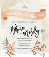 Beautiful "Love is in the Air" Wedding Invitation