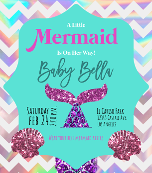 Mermaid baby shower invitations online clearance