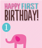 Pink Elephant 1st Birthday