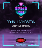Game On Laser Tag Birthday Party