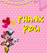 Minnie mouse Thank you card