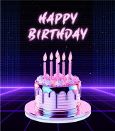 Retro Birthday Cake Greeting