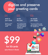 Card Scanning (50 Cards) and Memor-E-Book