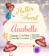 Cute Fairy Birthday Invitation