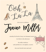 Cute Parisian Birthday Invitation
