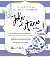 Blue Floral Wedding Invitation
