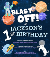 Space Birthday Invitation