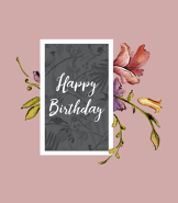 Floral Happy Birthday Card