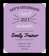 Purple Doodle Grad Invite