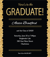 Gold Fun Grad Invite