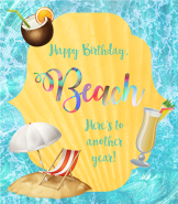 Beach Birthday Greeting Card