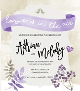 Beautiful "Love is in the Air" Wedding Invitation
