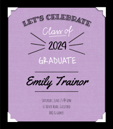 Purple Doodle Grad Invite