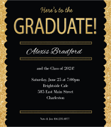 Gold Fun Grad Invite