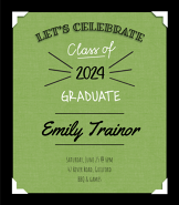 Green Doodle Grad Invite