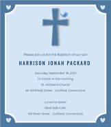 Little Bird Boy Baptism Invitation