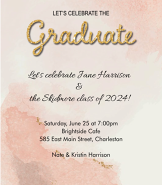 Pink Wash Grad Invite