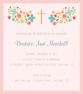 Small Blossoms Baptism Invitation