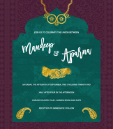 Joined Hands Gold Accented Indian Wedding Invitation