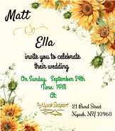 Nyack Seaport- sunflower wedding invitation