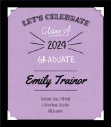 Purple Doodle Grad Invite