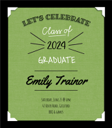 Green Doodle Grad Invite