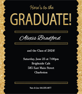 Gold Fun Grad Invite