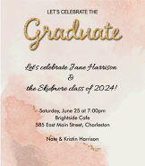 Pink Wash Grad Invite