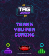 Tag You're It Laser Tag Birthday Thank You
