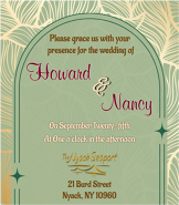 Nyack Seaport- Gold and Olive wedding invitation