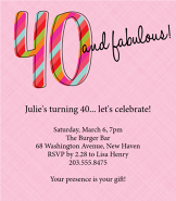 40 & Fabulous Pink Invitation