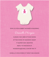 Pink Teddy Onesie Invitation