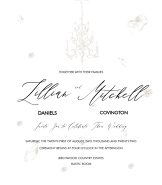 Beige Petals and Chandelier Wedding Invitation