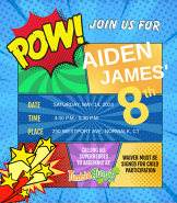 Tumble Jungle Party Invite - POW!
