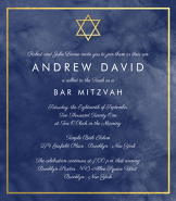 Blue Wash Bar Mitzvah Invitation