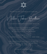 Navy Marble Bar Mitzvah Invitation
