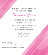 Pink Corners Bat Mitzvah Invitation