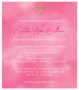 Pink Clouds Bat Mitzvah Invitation