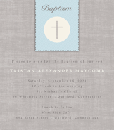 Blue Panel Baptism Invitation