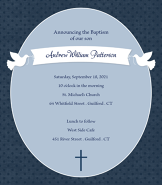 Doves Boy Baptism Invitation
