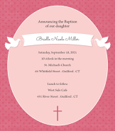 Doves Girl Baptism Invitation