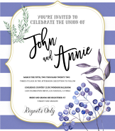 Blue Floral Wedding Invitation