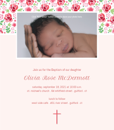 Rose Garden Baptism Invitation