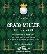 See You at the Green | X-Golf Stratford Birthday Invite