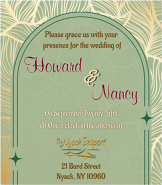 Nyack Seaport- Gold and Olive wedding invitation