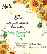 Nyack Seaport- sunflower wedding invitation